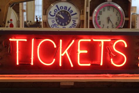 Vintage Light Up Tickets Sign at 1stdibs