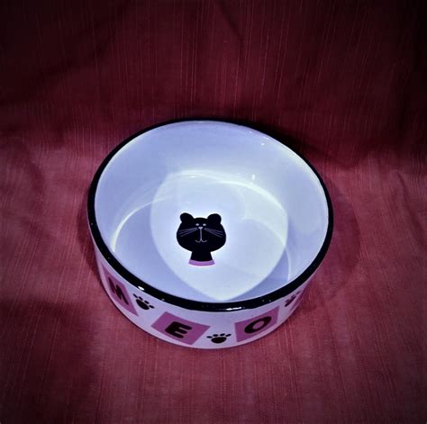 Whisker City MEOW Pink Cat Bowl