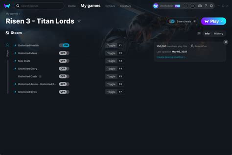 Risen 3 - Titan Lords Cheats and Trainer for Steam - Trainers - WeMod Community