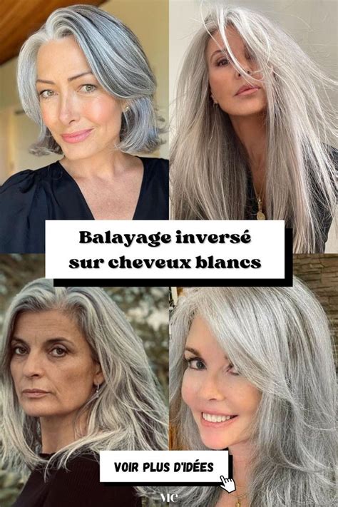 Découvrez 16 idées de balayage inversé sur cheveux blancs Cheveux