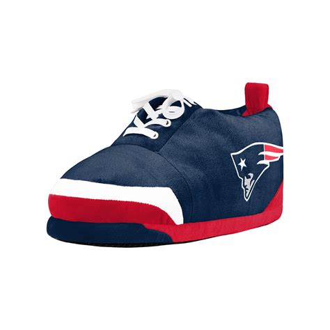 FOCO Mens NFL Team Logo Plush Oversized Sneaker Slippers New England ...