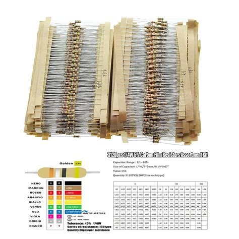 Enhanced Accuracy Pcs W Precision Carbon Film Resistor Set