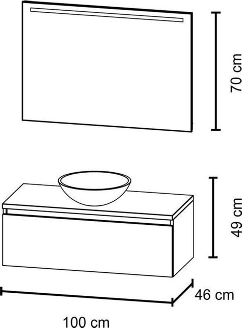 Bruynzeel Giro Badmeubelset 100 Cm Met Spiegel Waskom En Onderkast