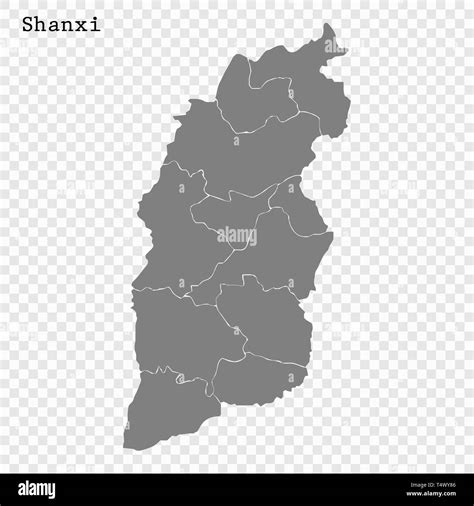 High Quality Map Of Shanxi Is A Province Of China With Borders Of The