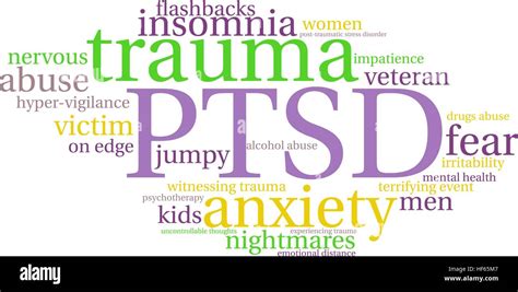 PTSD Word Cloud On A White Background Stock Vector Image Art Alamy