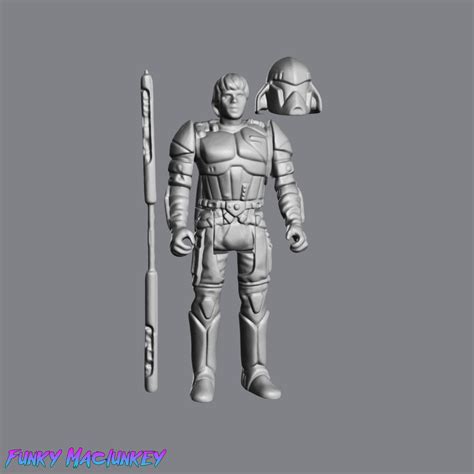 Archivo Stl Vintage Star Wars Kenner Style Luke Skywalker Disfraz De Guardia Imperial Figura