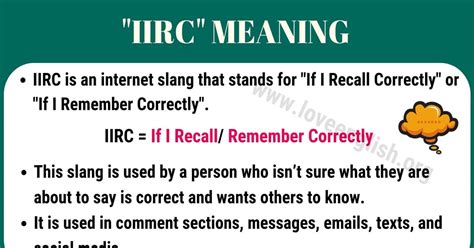 Iirc Meaning What Does Iirc Mean And Stand For Love English