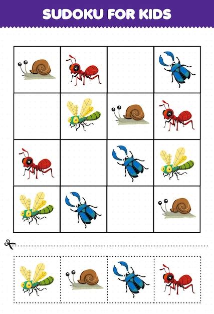 Jeu éducatif Pour Enfants Sudoku Pour Enfants Avec Dessin Animé Mignon