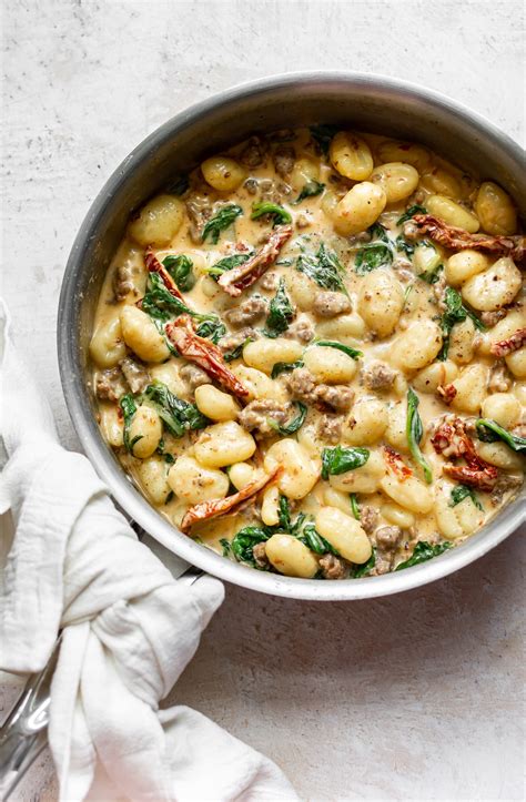 Creamy Tuscan Sausage Gnocchi One Pan 20 Minutes • Salt And Lavender