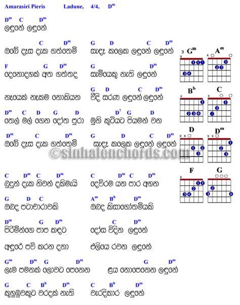 Landune Tabs Included Guitar Chords By Artist Amarasiri Peiris