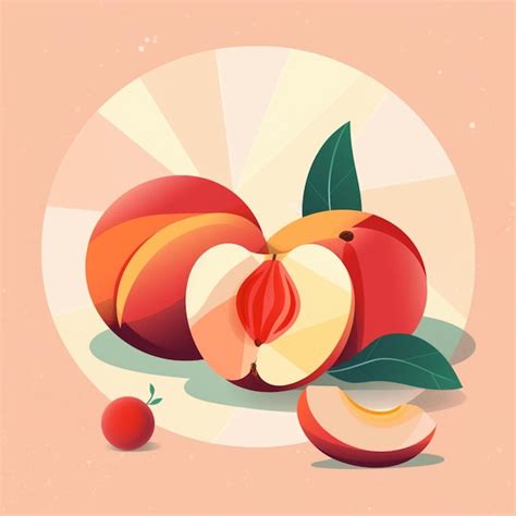 Premium Ai Image There Are Two Peaches And One Apple On A Pink Background Generative Ai