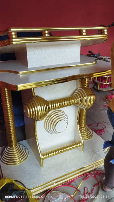 Golden Pulpit For Modern Church Eloquent Displays Decor