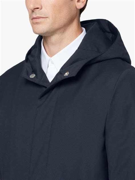 Navy Storm System Wool Thin Down Hooded Coat Gm 007td Mackintosh