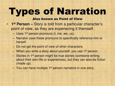 PPT - Identifying the Elements of Literature: Narration/Point of View ...