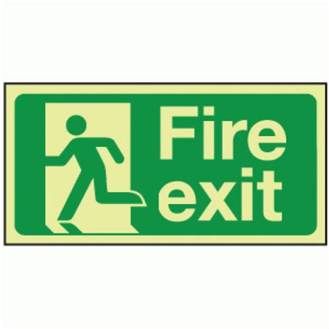 Photoluminescent Glow In The Dark Fire Exit Left Sign