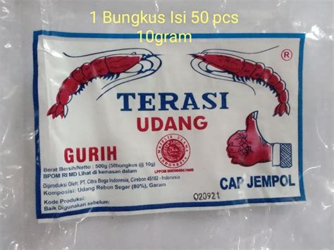 Jual Terasi Udang Cap Jempol 1 Bungkus Isi 50 Pcs Di Lapak Katroxs