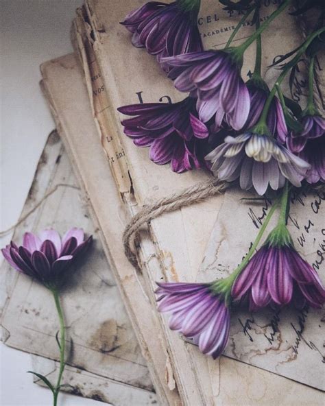 Resimlerin Dili Book Flowers Flower Aesthetic Purple Aesthetic