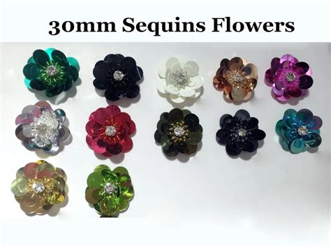 10 Unids Lote De Lentejuelas De Flores De 30mm PVC Hecho A Mano Para