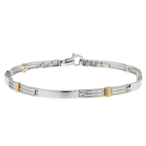 Bracciale Uomo Oro Giallo Bianco Gl Gioiellerialucchese It