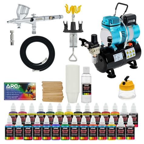 Complete Pro G44 Master Dual Action Airbrush W Air Compressor Kit And