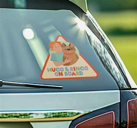 Autocolante para carros criança e cachorro a bordo TenStickers