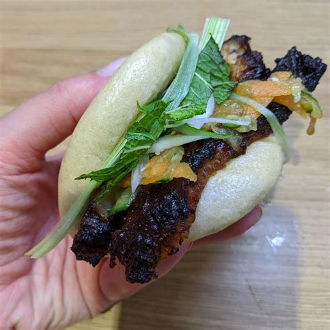 Homemade Steamed Bao Buns With Pork Belly Food