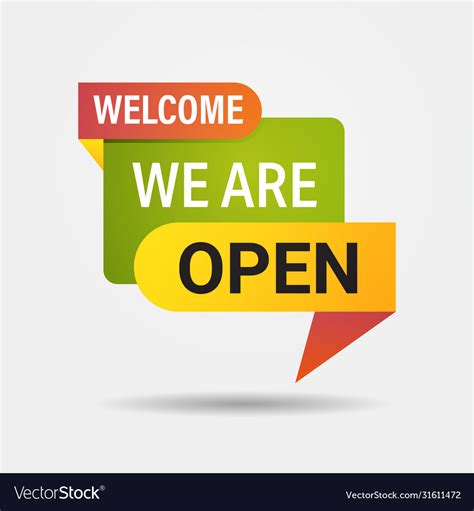 Welcome Back Sticker We Are Open Again After Vector Image