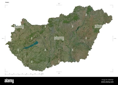 Shape Of A High Resolution Satellite Map Of The Hungary With Distance