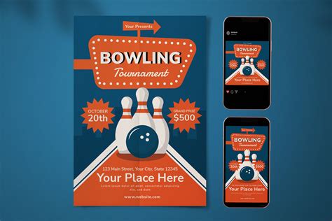 Bowling Tournament Flyer Set Graphic By Pitchlook · Creative Fabrica