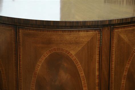 High End Demilune Chest With Intricate Mahogany Bandings And Inlays