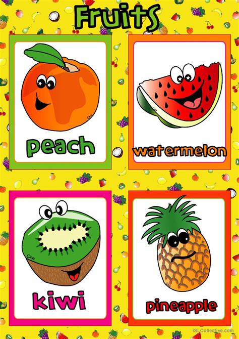 Fruit Flashcards Vocabulary Flas Fran Ais Fle Fiches Pedagogiques