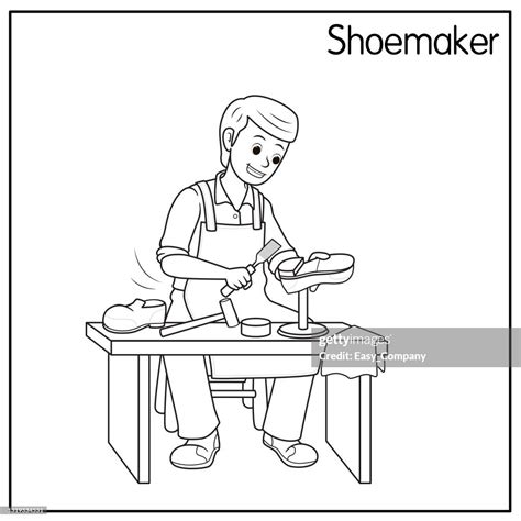 Vector Illustration Of A Shoemaker Cobbler Isolated On White Background