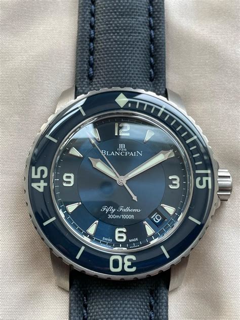 Fs Blancpain Fifty Fathoms Automatique Titanium Blue Dial