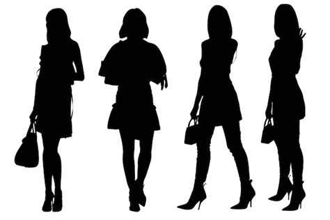 Premium Vector Group Of The Fashionable Silhouette Girls