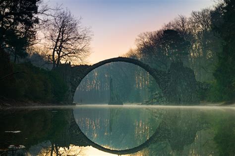 Circle Bridge Known As Devil S Bridge Forms A Stunning Optical Illusion