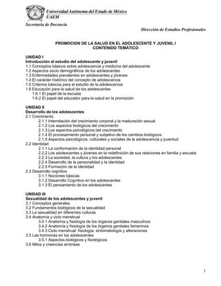 Contenido Adolescencia Pdf