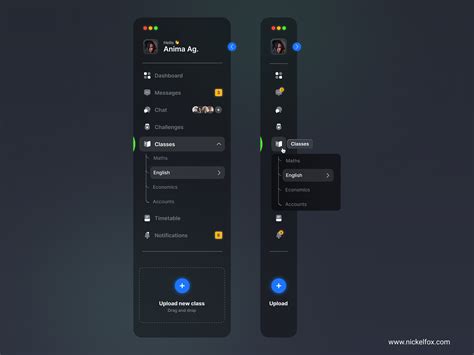 Dribbble Expandable Sidebar Navigation By Anima Agrawal