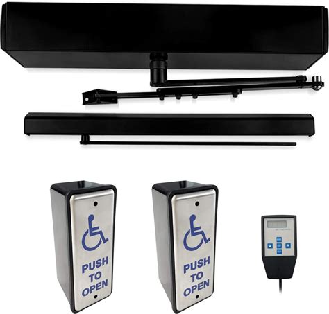 Olideauto Black Automatic Swing Door Handicap Door Opener Olide 120b With 2pcs Wired Slim