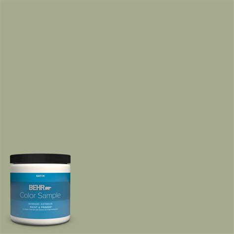 BEHR PREMIUM PLUS 8 Oz PMD 36 Mountain Sage Satin Enamel Interior