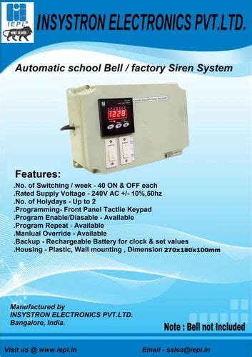 7 Segment Display Gray Automatic School Bell Management System For