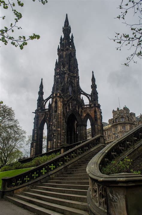 Edinburgh Monument Castle Fairytale Story Light Mystery Fantasy