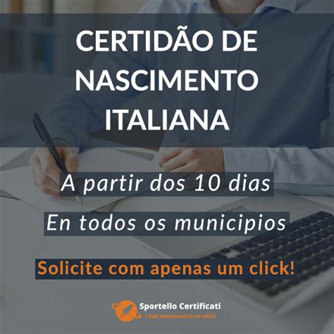 certidão de nascimento italiana Sportello Certificati