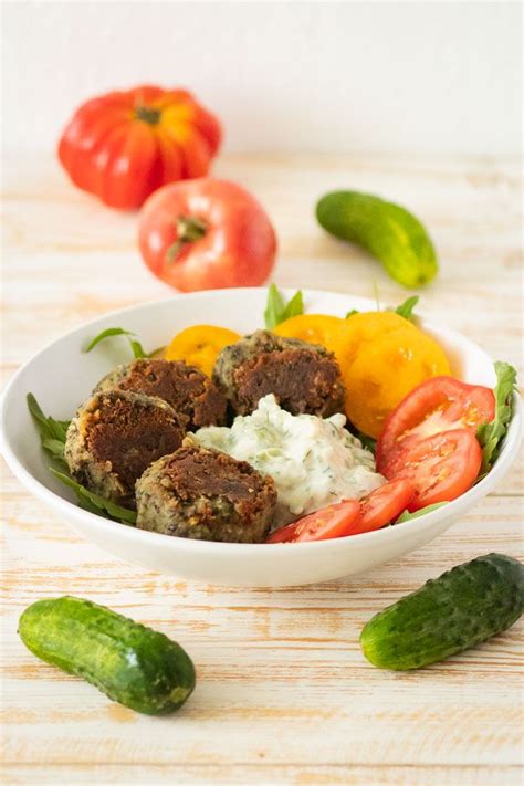 Black Bean Falafel Bowls With Vegan Tzatziki Sauce Slavic Vegan