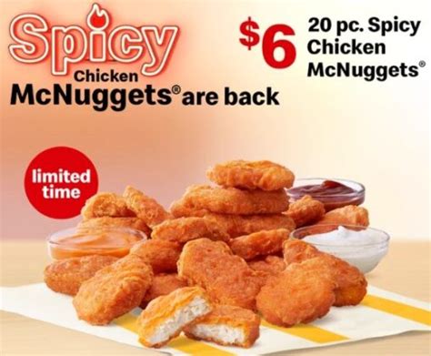 Mcdonald S Offers 20 Piece Spicy Chicken Mcnuggets For 6 The Fast Food Post