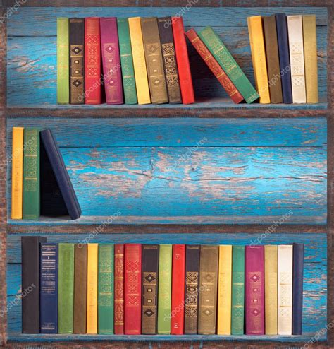 Wooden Shelves With Books On Them Stock Photo Urfingus 132525296