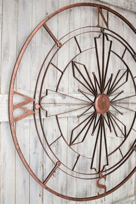 Nautical Compass Wall Art Rustic Wall Decor Metal By Honeywoodhome