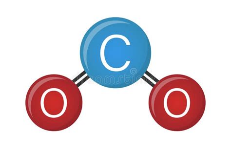 Dióxido De Carbono Co2 Modelo De átomo Molecular Ilustración Vectorial Ilustración Del Vector