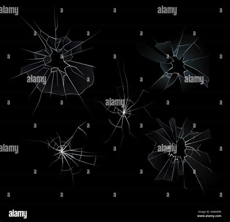 Ensemble Dillustrations Vectorielles De Verre Cassé Avec Fissures Et