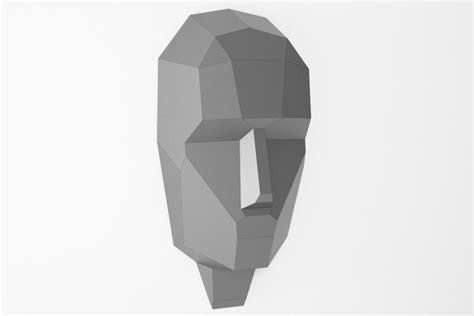 Man Face Wall Decor Free PDF Template, Free DIY Papercraft - LACRAFTA