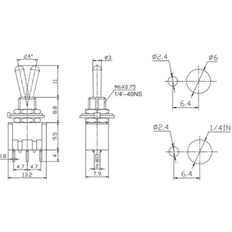 1PC MTS 101 2 Pin SPST ON OFF 2 Position 6A 125V 250 AC Mini Toggle